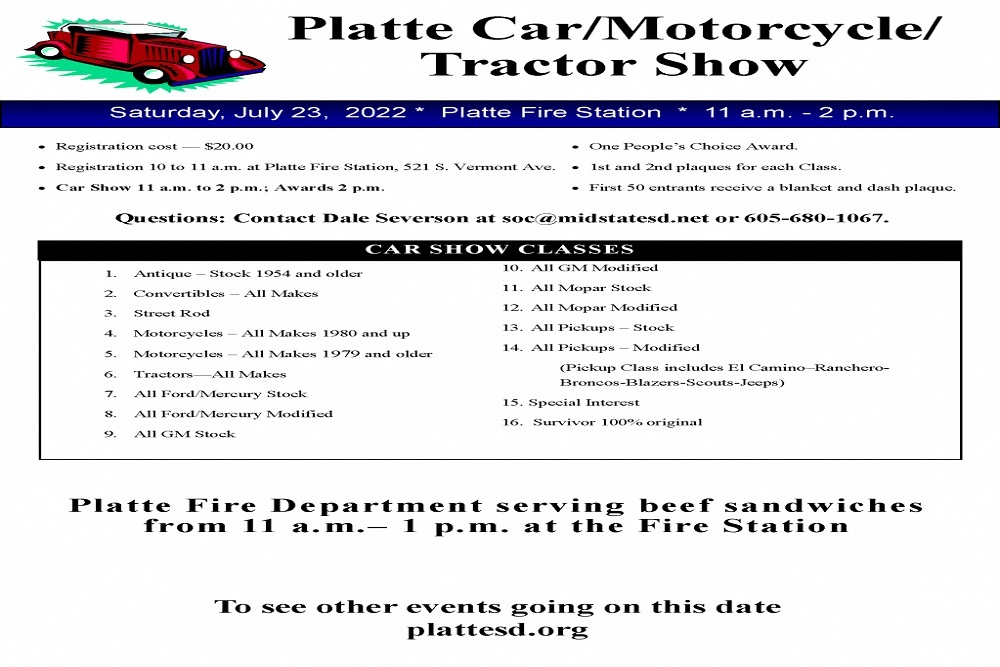 Platte Car/Motorcycle/Tractor Show