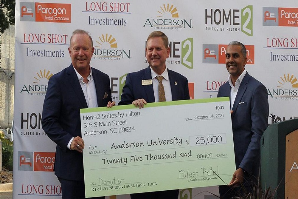 Anderson University: Hotel2Suites in Anderson Celebrates Grand Opening with Gift to University