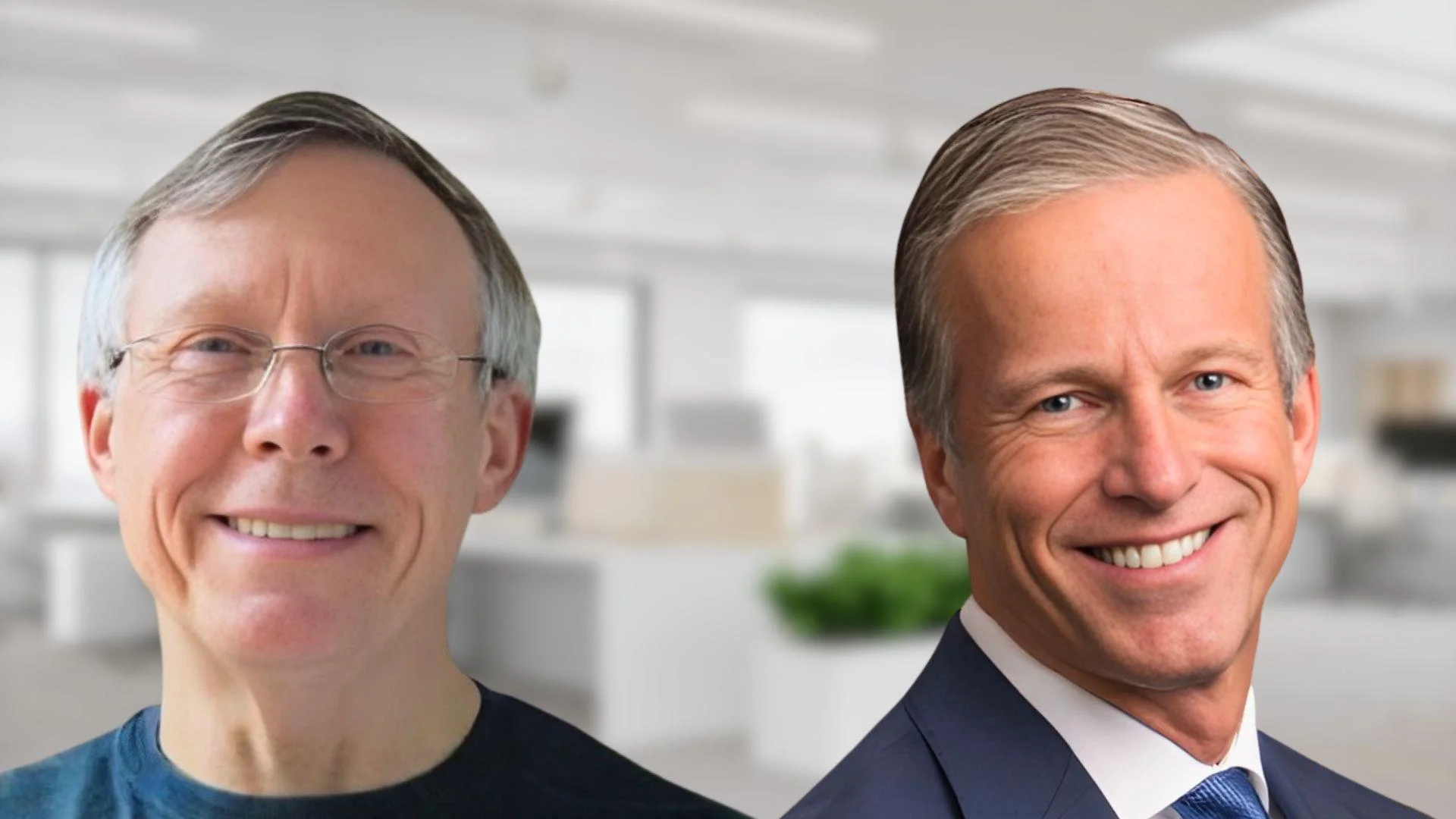 Lane Watkins, FL Election Integrity Activist (left), Senate Majority Leader John Thune (right)