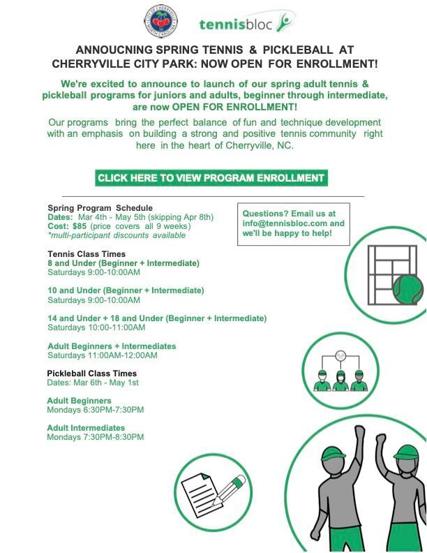 CITY OF CHERRYVILLE: 2023 Cherryville Spring Pickleball Program CITY OF CHERRYVILLE: 2023 Cherryville Spring Pickleball Program