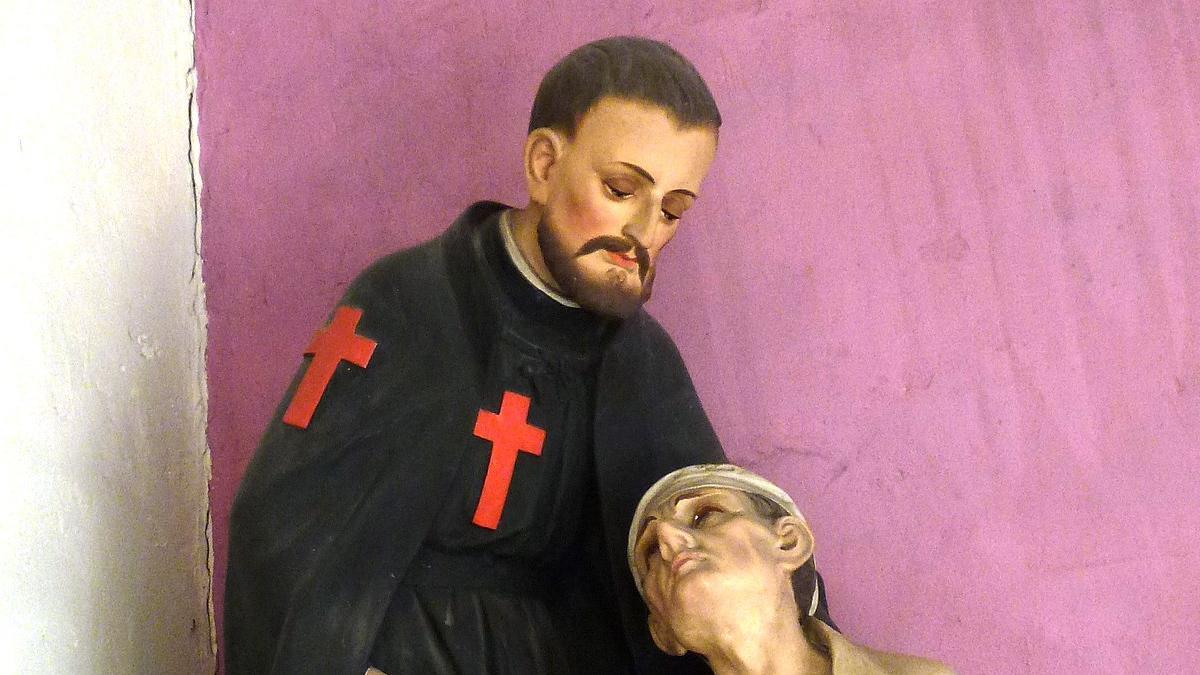 Statue of St. Camillus de Lellis; Beuvry-la-Forêt church; Nord, France