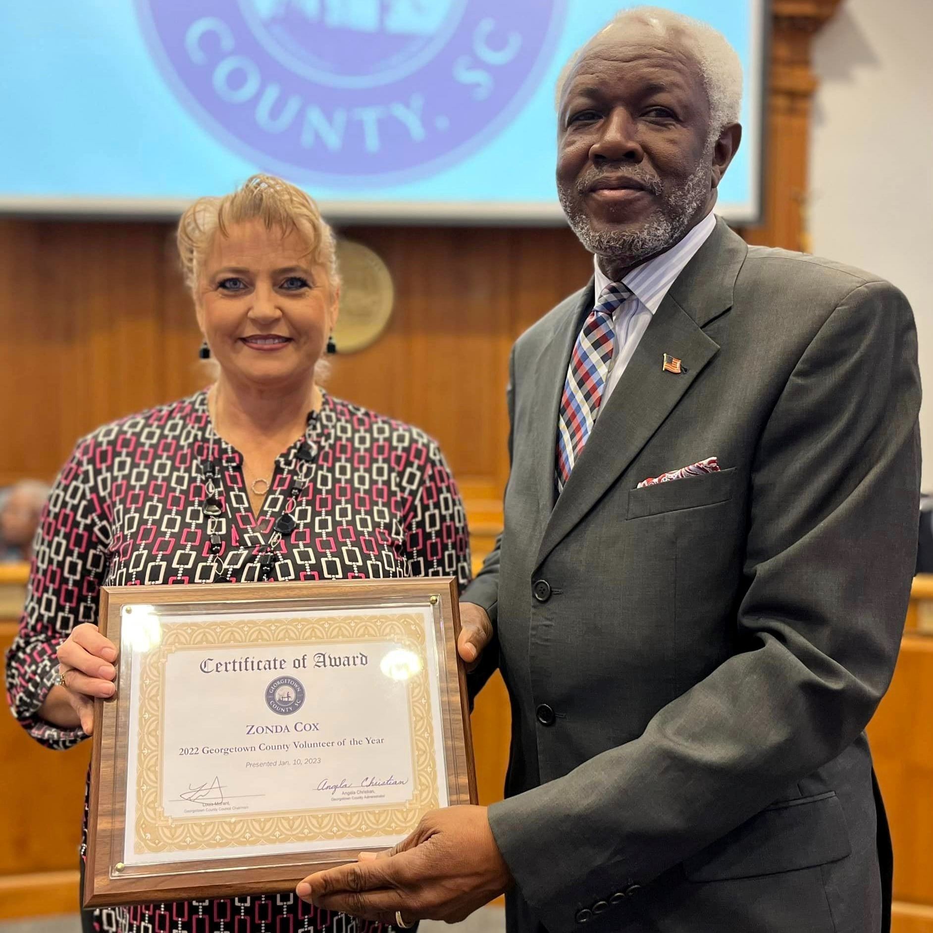 “Mrs. Zonda” recognized for volunteer service “Mrs. Zonda” recognized for volunteer service