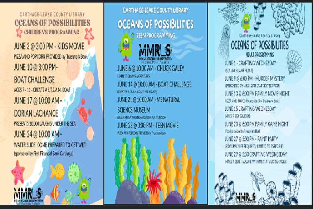 Carthage-Leake County Library – Due to the Upcoming Primary Election on June 7th, We Are Changing the Date of Our First Teen Program