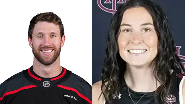 Jaccob Slavin and Mykaela Moore Jaccob Slavin and Mykaela Moore