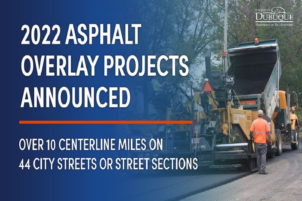 The annual asphalt overlay program began today and will improve more than 10 centerline miles