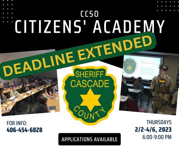 CCSO Citizen’s Academy Deadline Extended