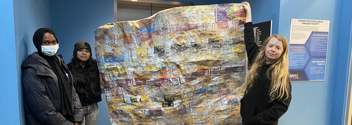 Museum Middle School Scholars Turn Chip Bags Into Blankets