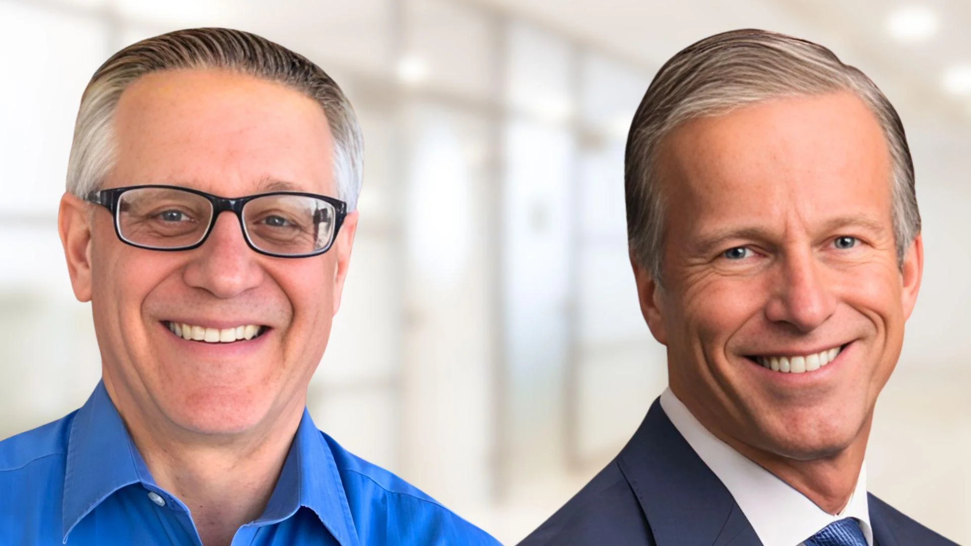 John G Graboski, CO Institute for Fair Elections Associate (left), Senate Majority Leader John Thune (right)