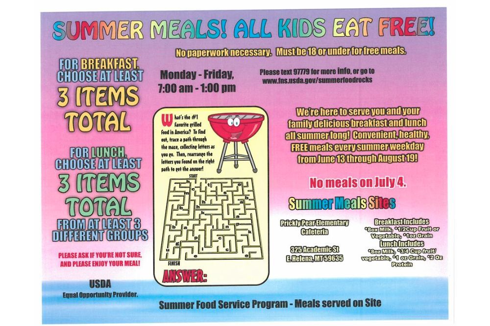 Prickly Pear Elementary Cafeteria Summer Meals, All Kids Eat Free
