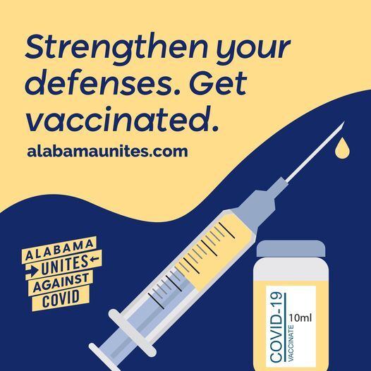 Alabama Public Health: Strengthen Your Defenses. Get Vaccinated