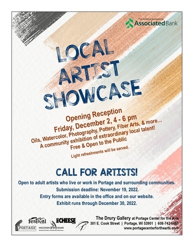 Local Artist Showcase exhibit at PCA on December 30