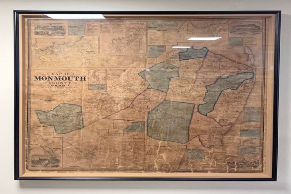 Clerk Hanlon is pleased to unveil an original map of Monmouth County