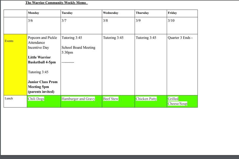 Events Happening at Brockton School This Week