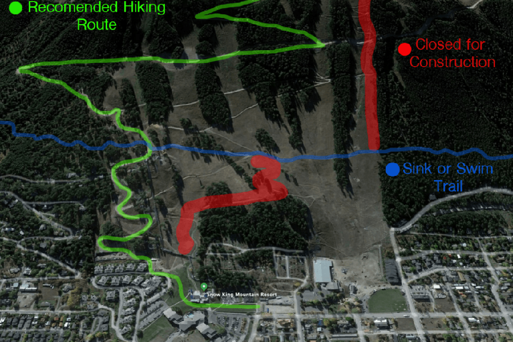 Snow King Mountain Summer Construction Updates & Recommened Hiking Route Snow King Mountain Summer Construction Updates & Recommened Hiking Route