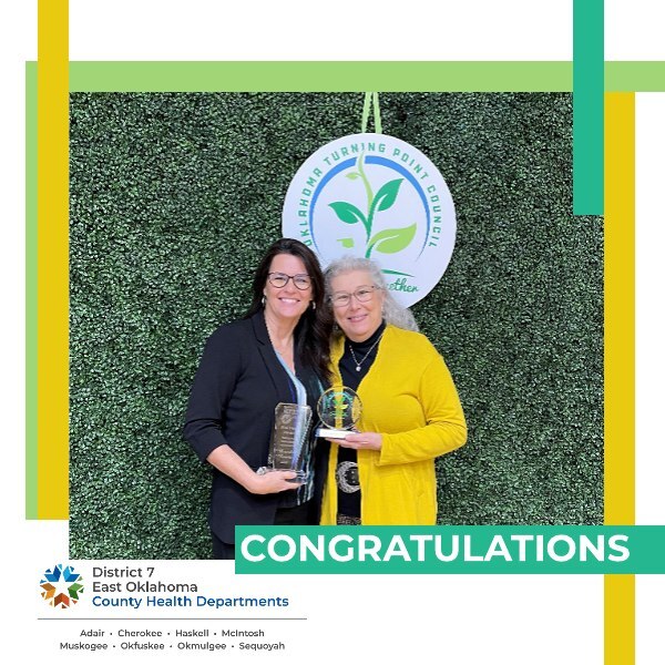 Okfuskee County Health Department Tina Johnson, Assistant Deputy Commissioner and District 7 Regional Director, received the Trailblazer Award Okfuskee County Health Department Tina Johnson, Assistant Deputy Commissioner and District 7 Regional Director, received the Trailblazer Award