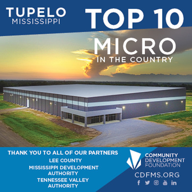 Tupelo and Lee County Named #9 Micropolitan