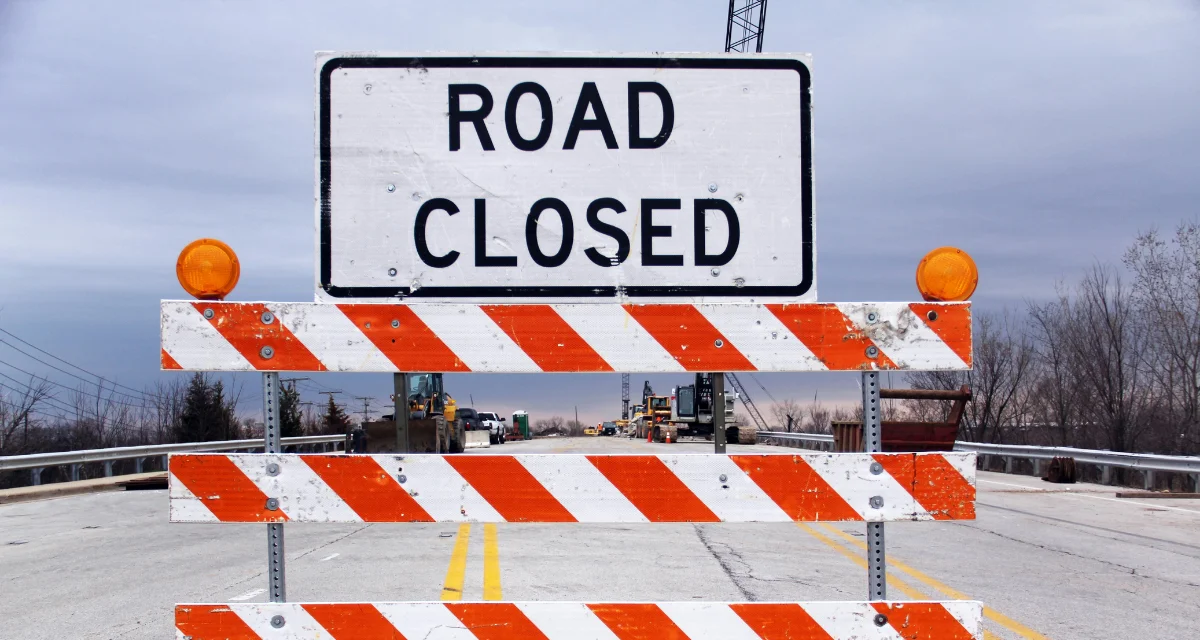 road closed - pexels
