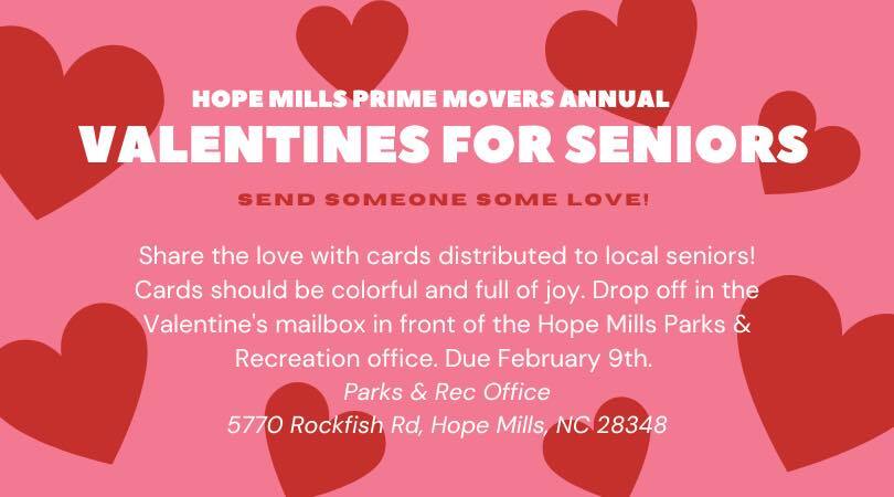 TOWN OF HOPE MILLS: Collecting Valentine’s Cards for Seniors