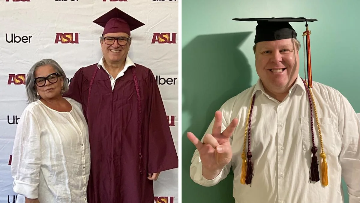 Uber driver Roberto Arciniegas and his wife (pictured left) and Uber driver Kevin Bowen