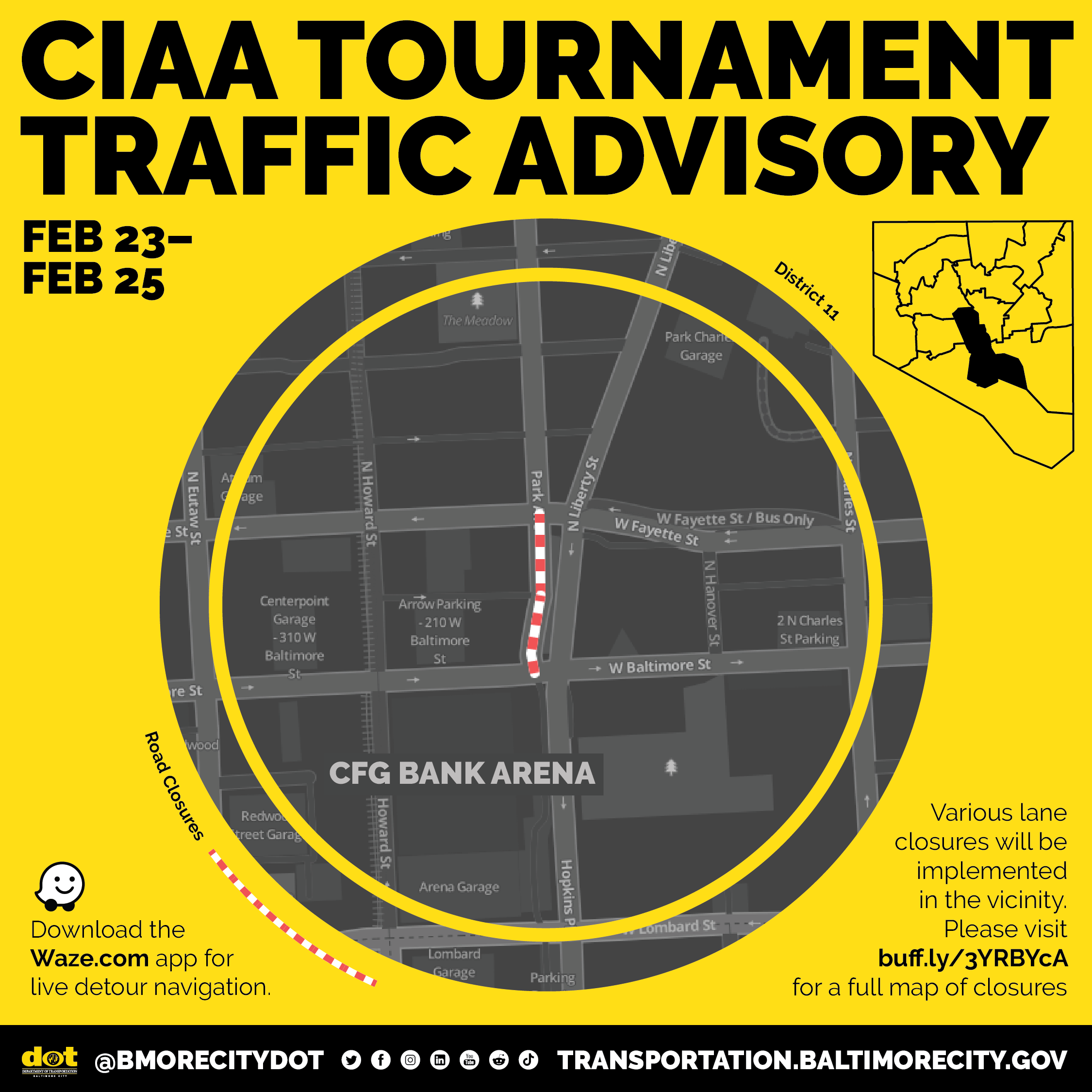 Heavy Traffic Expected Downtown for the CIAA Basketball Tournament