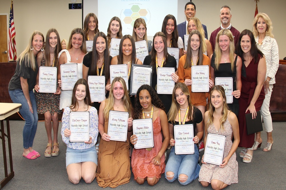 NHS JV Cheerleaders Win 2022 UCA National Championships in Game Day Division