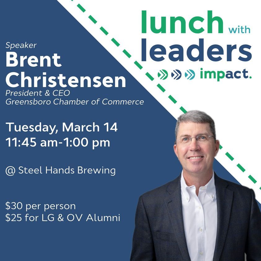 CITY OF GREENSBORO CHAMBER OF COMMERCE: Join us with Brent Christensen at Steel Hands Brewing on March 14th