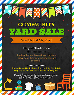 Tontitown Community Yard Sale on May 5-6, 2023