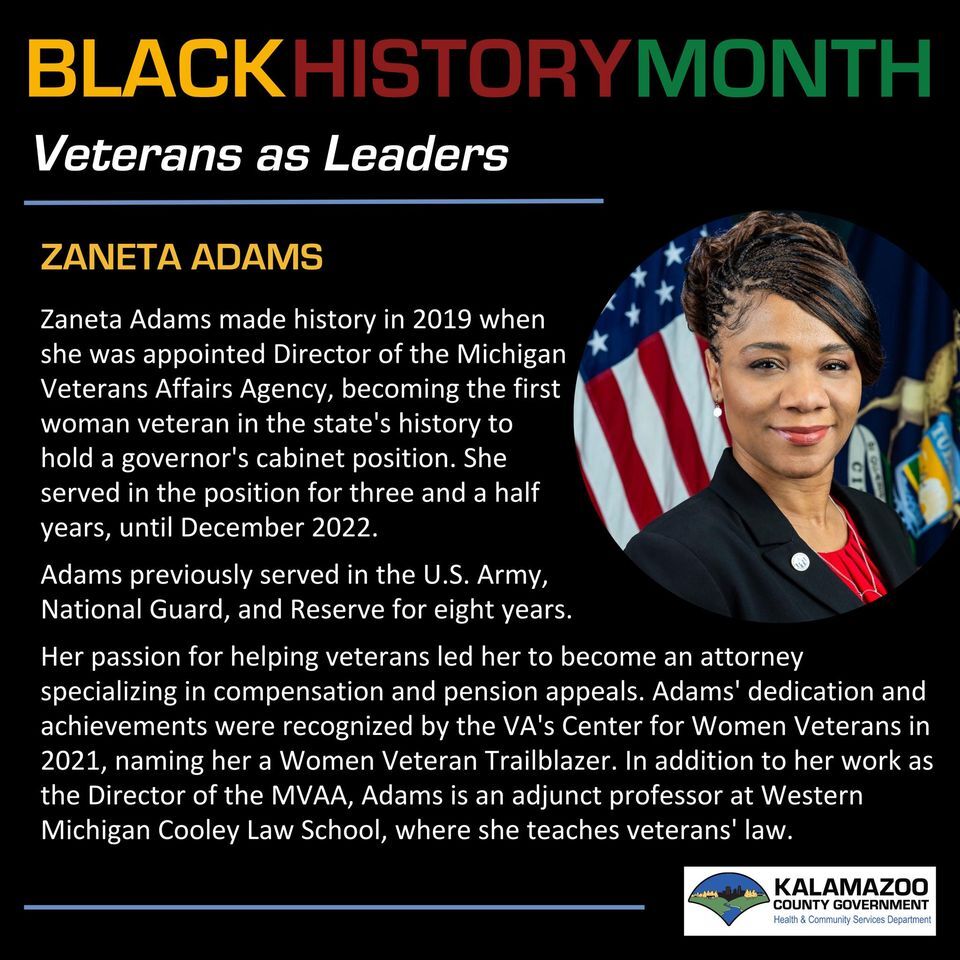 Zaneta Adams Guest Speaker at the Kalamazoo County Veterans Day Ceremony
