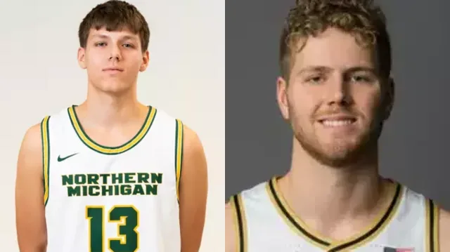 Northern Michigan Wildcats' Brandon Trilli and Purdue Boilermakers' Caleb Furst