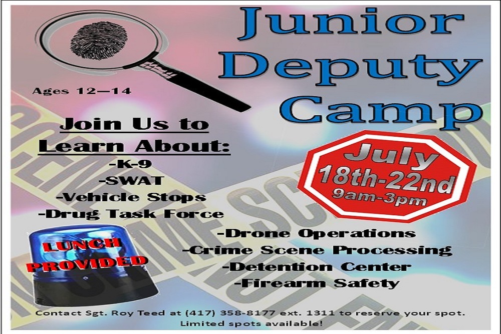 Jasper County Sheriff’s Office – Junior Deputy Camp Class is Full! Jasper County Sheriff’s Office – Junior Deputy Camp Class is Full!