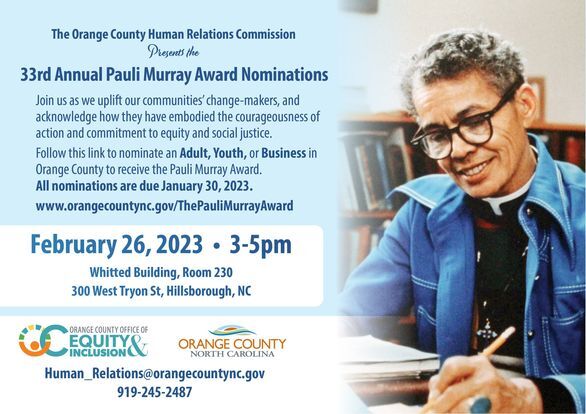 COUNTY OF ORANGE: 33rd Annual Pauli Murray Award Nominations