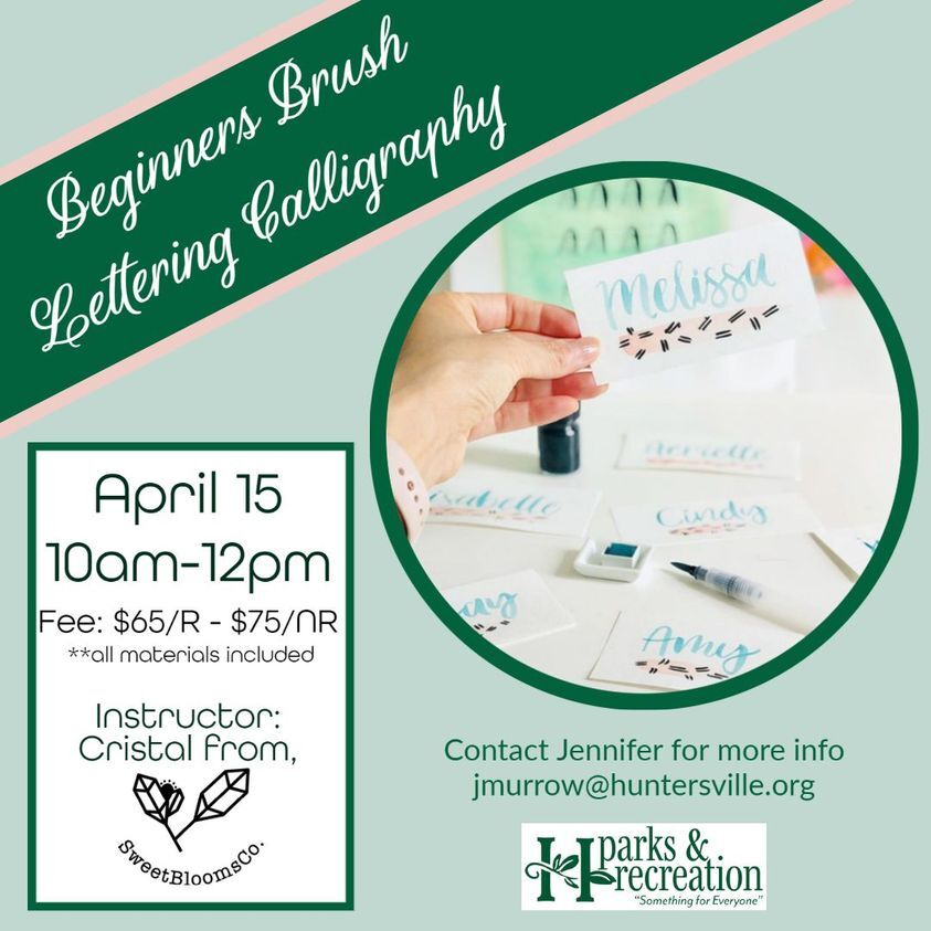 Beginners Calligraphy for 16yrs+ on April 15th