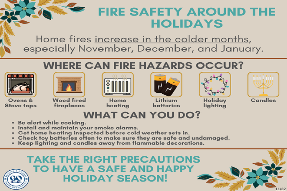 Genesee & Orleans County Health Departments – Fire Safety Around the Holidays is Very Important