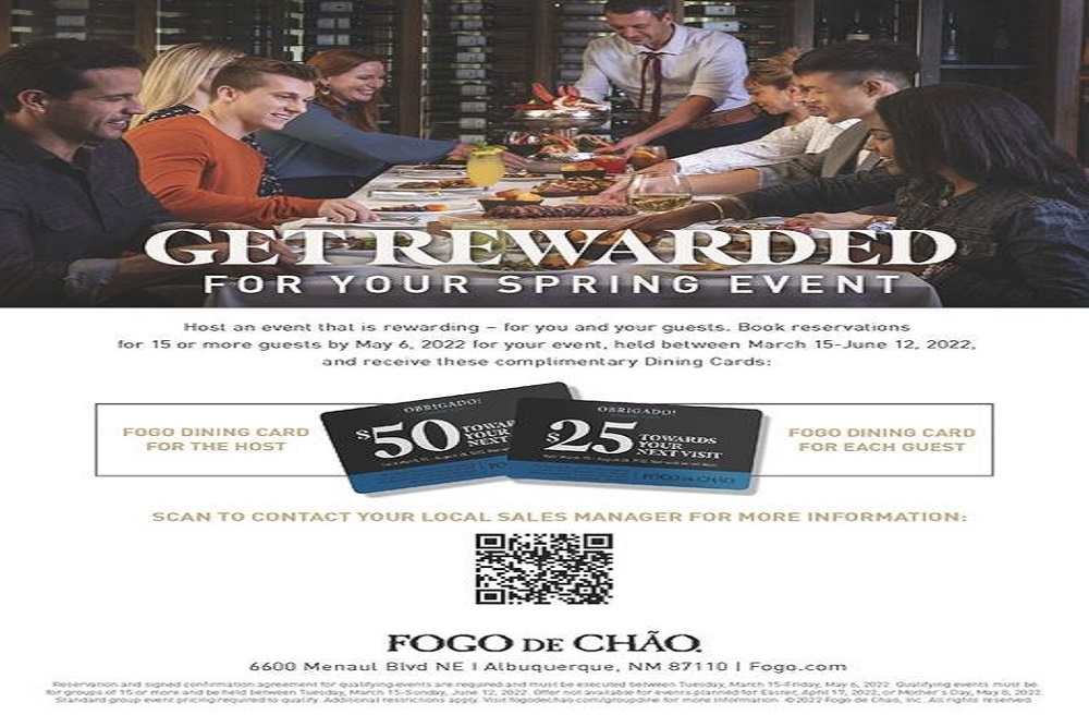 Complimentary Dining Cards Complimentary Dining Cards