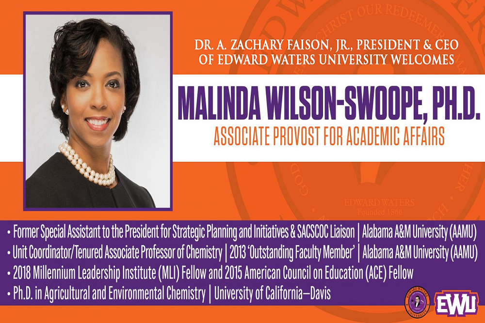 Dr. Malinda Wilson-Swoope appointed as new Associate Provost for Academic Affairs Dr. Malinda Wilson-Swoope appointed as new Associate Provost for Academic Affairs