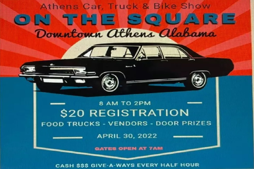 Athens Car, Truck & Bike Show On The Square on April 30