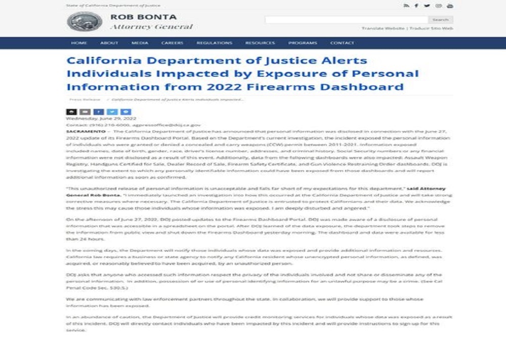 California citizens’ concealed weapon permit holders