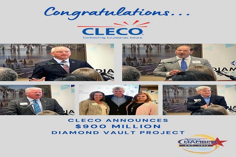 Central Louisiana Regional Chamber of Commerce: Cleco Anounces 0 Milliom Daimond Vault Project