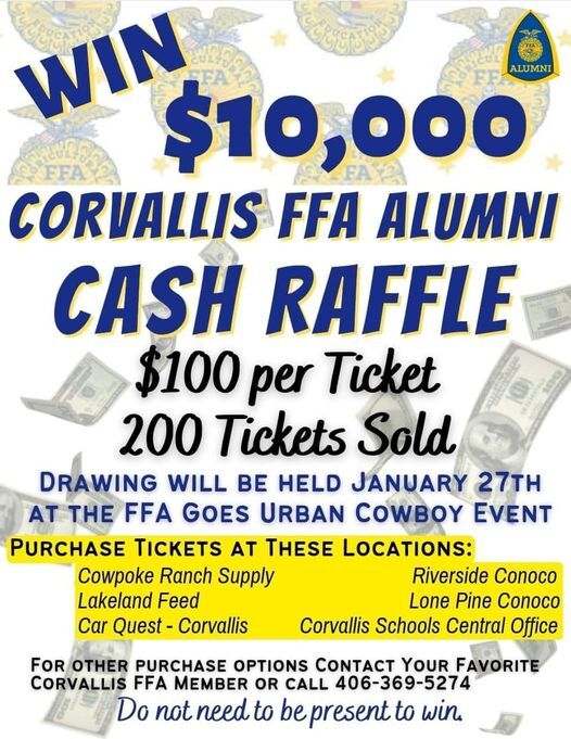 Corvallis FFA Alumni Cash Raffle