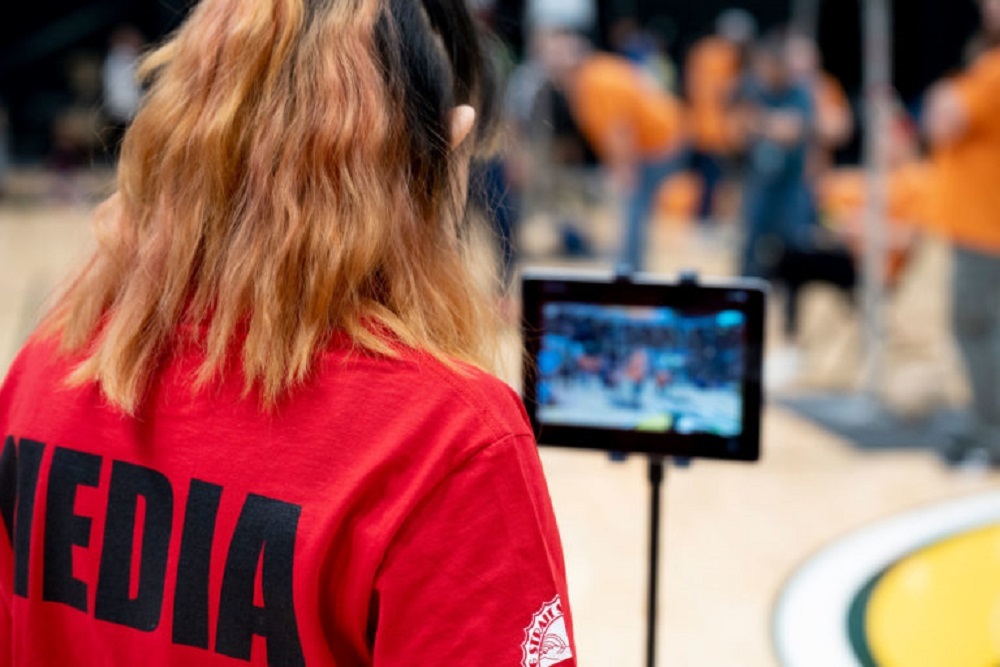 Students on Bering Straits School District’s student broadcasting team livestreamed NYO Games 2022 so viewers from around the state could catch the event. - 