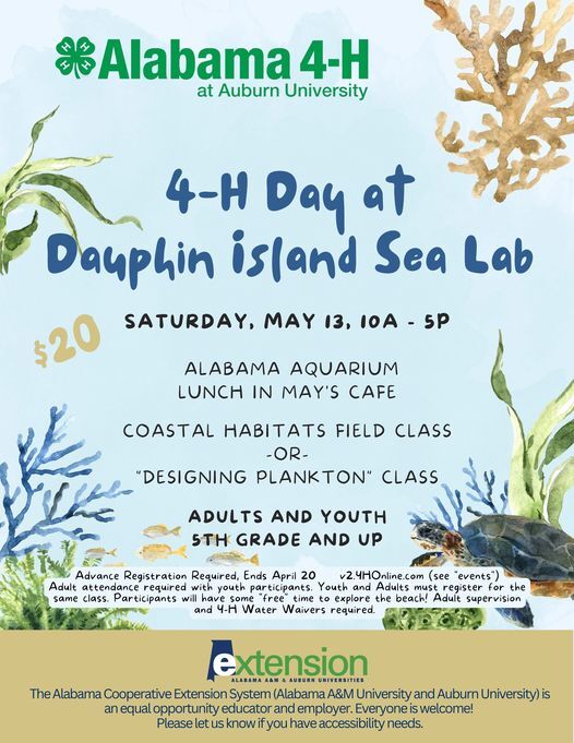 Marion County Alabama 4-H Day at Dauphin Island Sea Lab Marion County Alabama 4-H Day at Dauphin Island Sea Lab