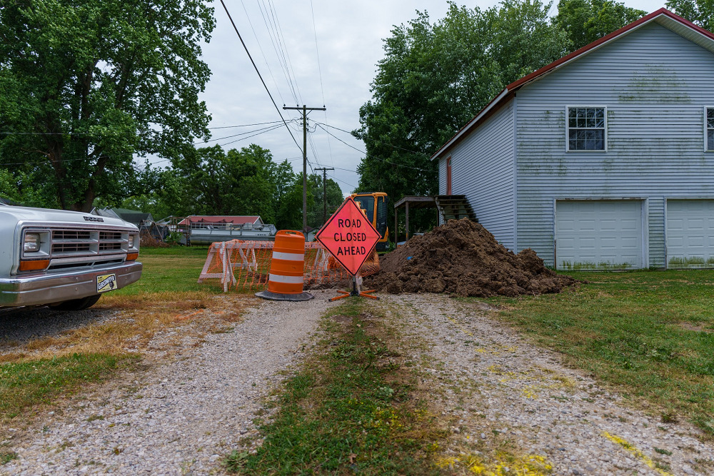 Our City of Sullivan DPW crews have been working hard today to remediate an issue in the aging sanitary sewer line between Court and Main street.