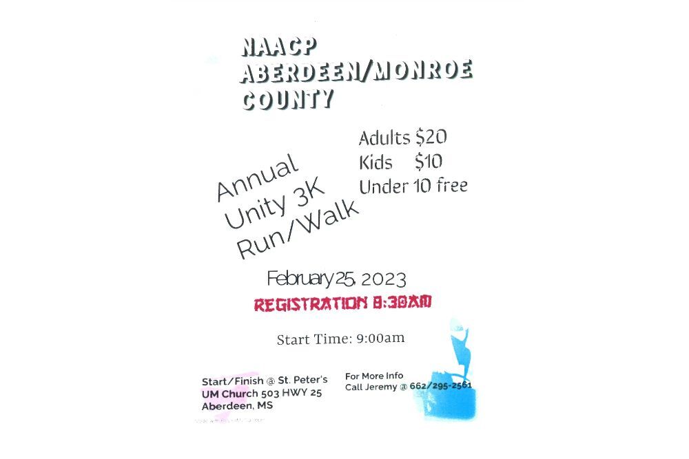 NAACP Aberdeen/Monroe County Annual Unity 3K Run/Walk on Feb 25