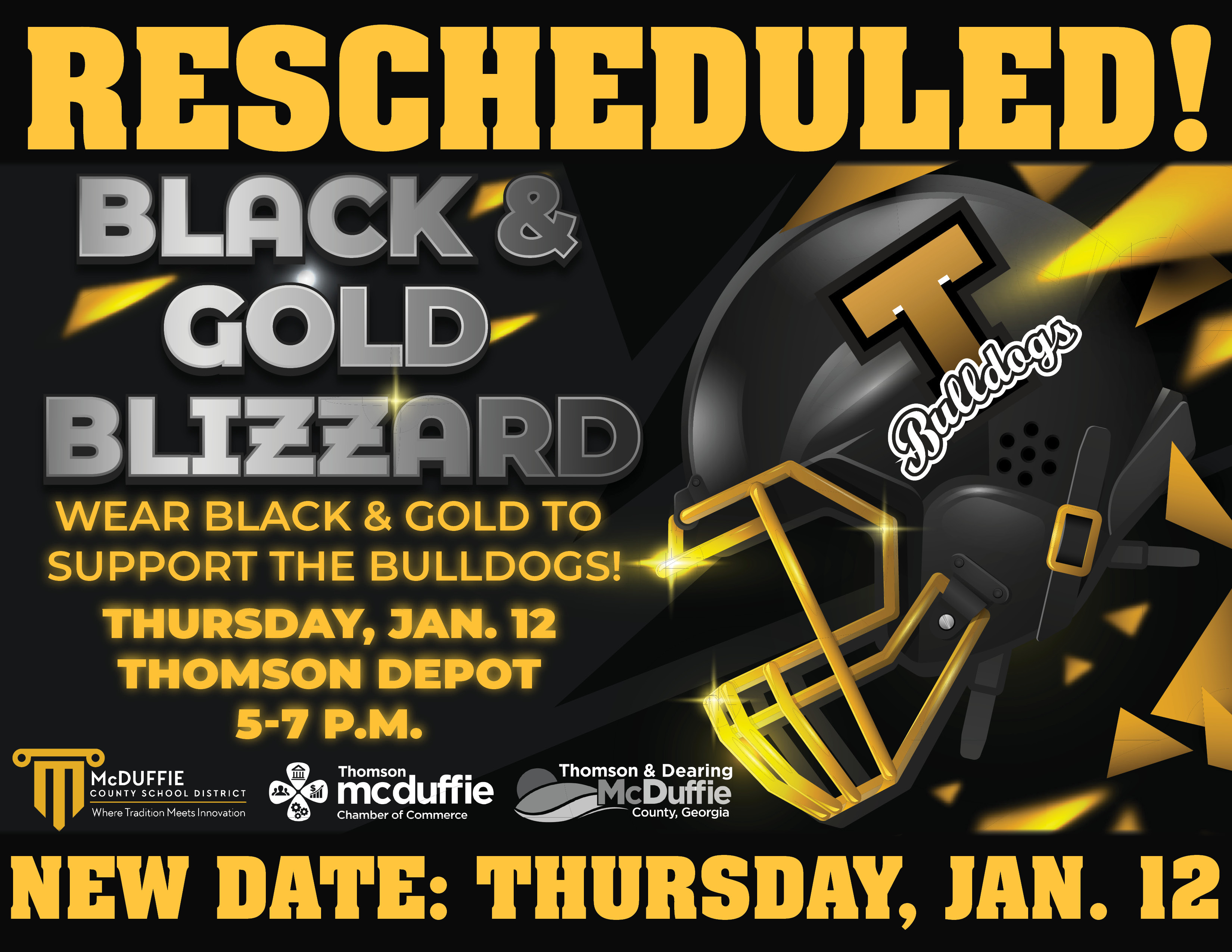 Snow Party – Black & Gold Blizzard on Jan. 12