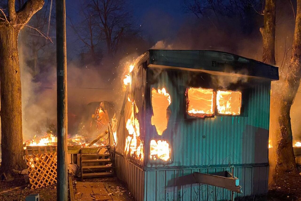Multiple Trailer Homes That Are on Fire