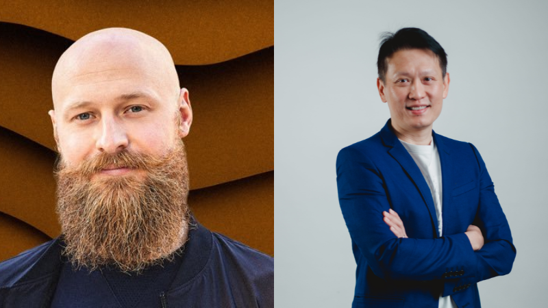 The Birb Nest Founder Adrian Zduńczyk (left) and Binance CEO Richard Teng - twitter.com/crypto_birb | binance.com
