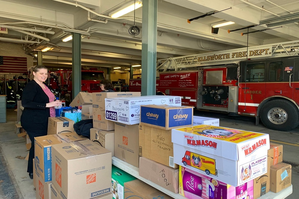 Ellsworth City Turnout by Ellsworth Area Individuals and Organizations with Supplies and Humanitarian Aid