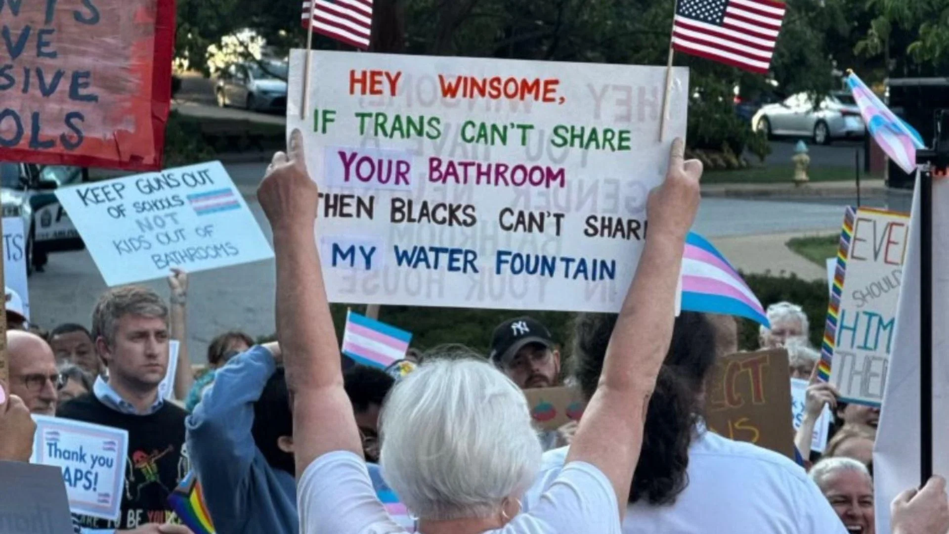 Sign at Arlington Protest - Brandon Jarvis on X