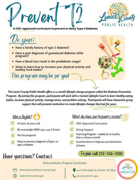 COUNTY OF LENOIR HEALTH DEPARTMENT: Prevent Type 2 Diabetes