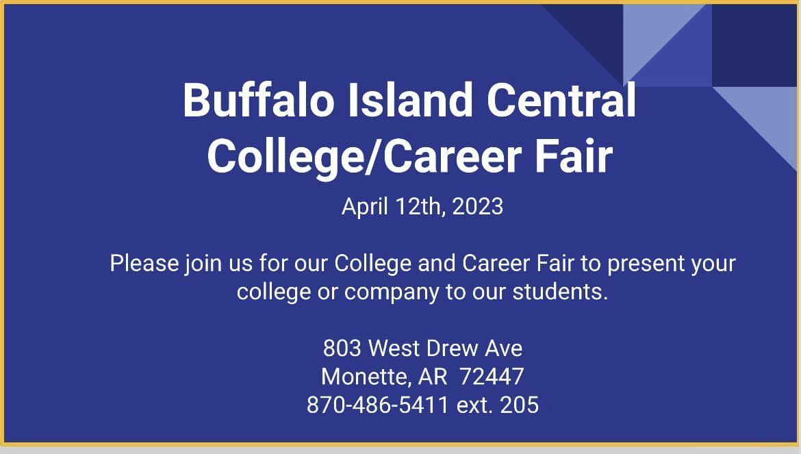 Buffalo Island Central College/Career Fair to be held April 12, 2023